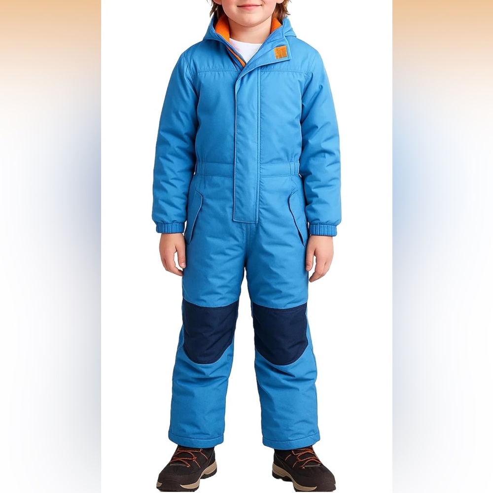 Blue Kids' Snowsuit with Navy Accents